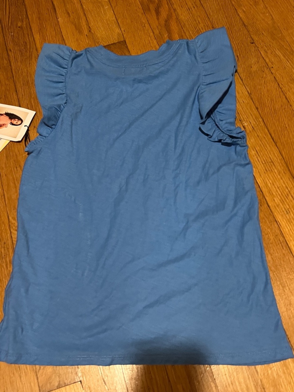 Nation Ruffle-Trim Tank Top - Sky Blue - Picture 6 of 6